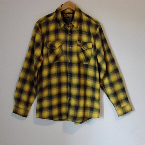 Dixxon Flannel Shirt Parham Panhead J&P Cycles Yellow Black Plaid NWOT NEW Large - Picture 3 of 16